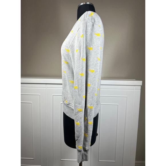 Wildfox Couture Small Gray Yellow Sweatshirt Nautical Whale Print Crew Neck Sz S - Picture 6 of 13